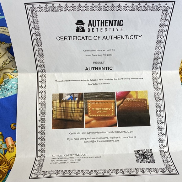 Burberry Square Tote with COA - Picture 16 of 16